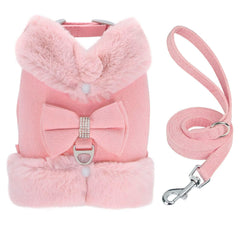 Didog small dog harness with bowtie pink for secure daily walks.