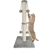Dimaka 29in cat scratching post in gray, full-view promotes healthy claws and play.