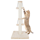 Dimaka 29-inch cat scratching post in beige base, tall for ample stretching