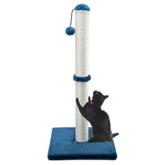 Dimaka 34-inch blue tall cat scratching post for extended vertical stretch and claw upkeep