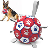 Diman Premium Dog Ball 9 straps closeup showing easy grip for interactive tug