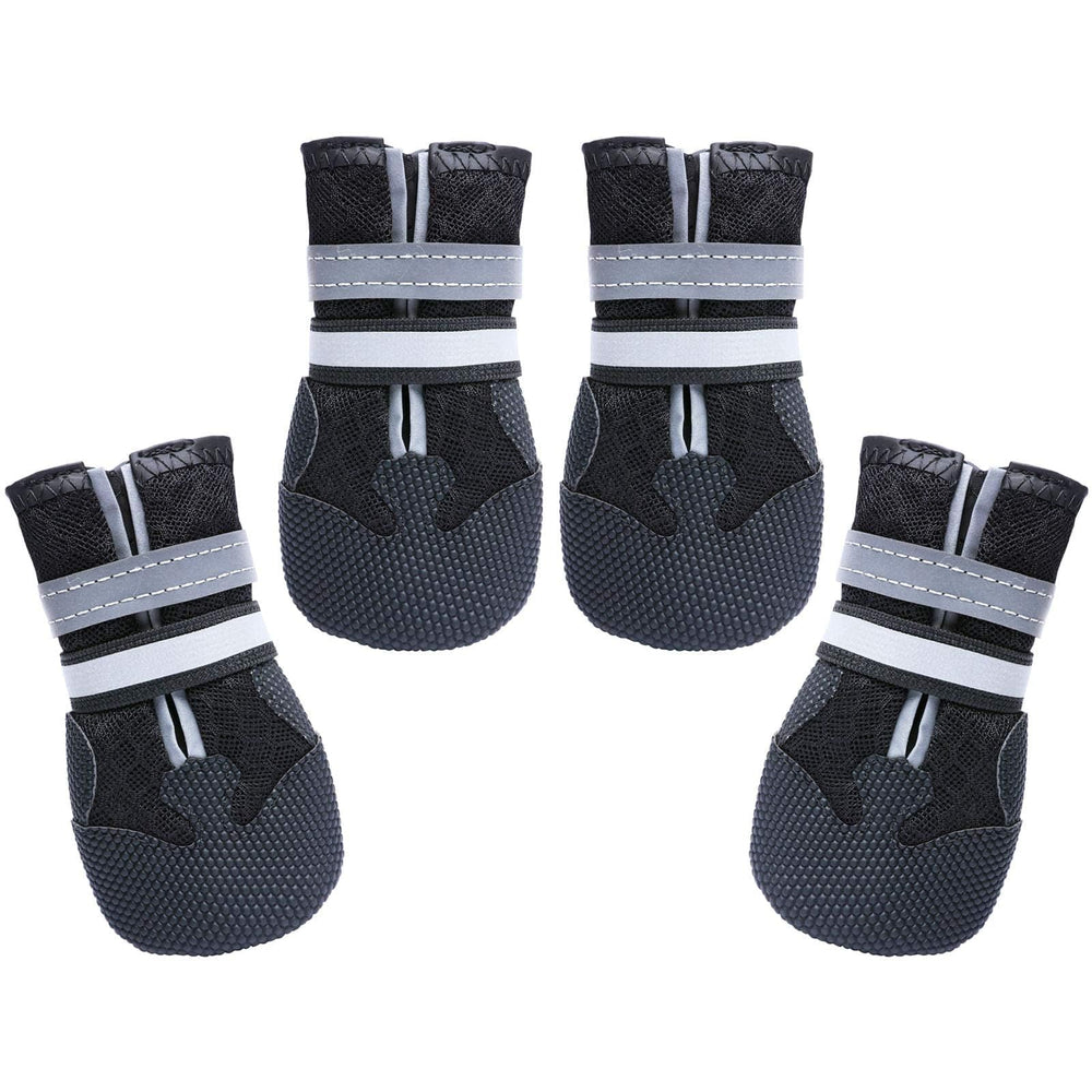 Dimicoo breathable dog boots with paw protection for hot pavement and snow.