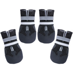 Dimicoo breathable dog boots with paw protection for hot pavement and snow.
