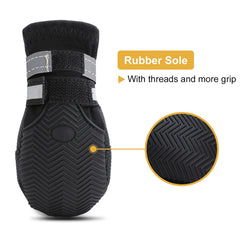 Dimicoo soft-inside dog booties with fleece lining cushion paws on cold floors.