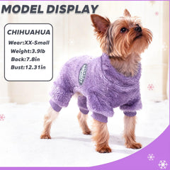 Dinkinty dog pajamas stretchy-fit for easy on-off in cold days.