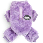 Dinkinty dog sweater purple XS back view for cozy winter coverage.