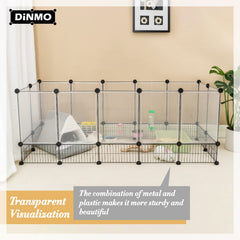 DINMO rabbit playpen with external PP sheet visibility to supervise from any angle.