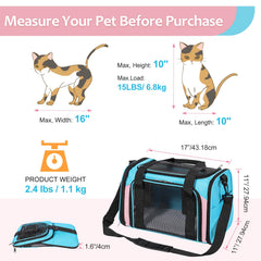 Discala transportín con malla triple: buena ventilación y visibilidad para mascota.