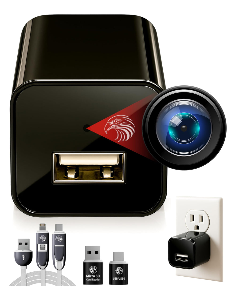 DIVINEEAGLE plug-in full hd dome camera front view for reliable pet monitoring