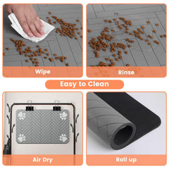DK177 Pet Feeding Mat easy-clean surface resists hair and dust