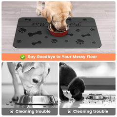 DK177 Pet Feeding Mat with waterproof bottom protects floors from leaks