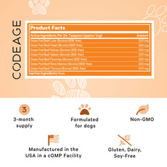 DNA PET Happy Healthy Organs ingredient close-up highlights grass-fed beef organs.
