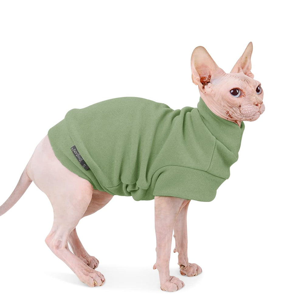 Dociote small dogs fleece sweatshirt green front view keeps pets warm during chilly walks