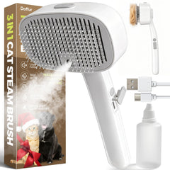 Doffur cat steam brush setup for at-home grooming efficiency