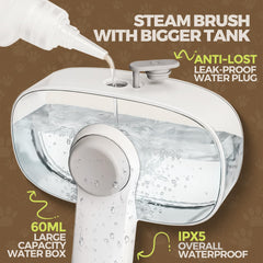 Doffur Pet Steam Brush self-cleaning button for quick maintenance.