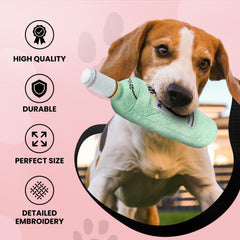 Dog Diggin Designs Libation Station internal squeaker sparks energetic chasing and barking.