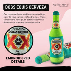 Dog Diggin Designs Libation Station toy soft-exterior offers cozy textures for cuddly sessions.