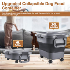 TIOVERY dog-food-container with attached wheels for effortless movement