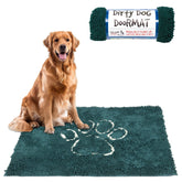Dog Gone Smart Dirty Dog Doormat absorption closeup shows high moisture capture for muddy paws.