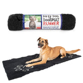Dog Gone Smart Dirty Dog Doormat absorption closeup shows ultra-absorbent fibers for muddy paw cleanup
