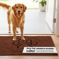 Dog Gone Smart Dirty Dog Doormat absorption closeup showing water soak capability