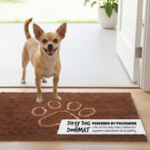 Dog Gone Smart Dirty Dog Doormat close-up shows ultra-absorbent microfiber soaking mud to help keep floors drier.