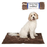 Dog Gone Smart Dirty Dog Doormat absorption closeup shows rapid water uptake for muddy paws