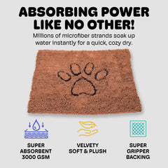 Dog Gone Smart Dirty Dog Doormat plush microfiber surface offers cozy paw rest.