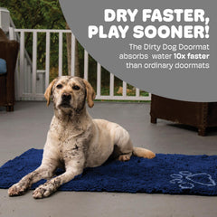 Dog Gone Smart Dirty Dog Doormat rapid-drying surface minimizes wet paw tracking.