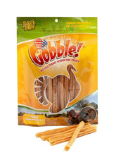 Dog Nip Gobble 6-inch turkey tendon pack front promotes easy freshness with reseal bag.
