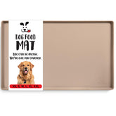 DogBuddy dog food mat closeup edge showing high rim for spill containment.