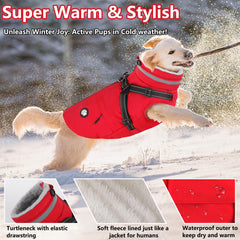 Dogcheer dog coat pocket-back-zip reveals secure pockets for bags, keys, or trackers.