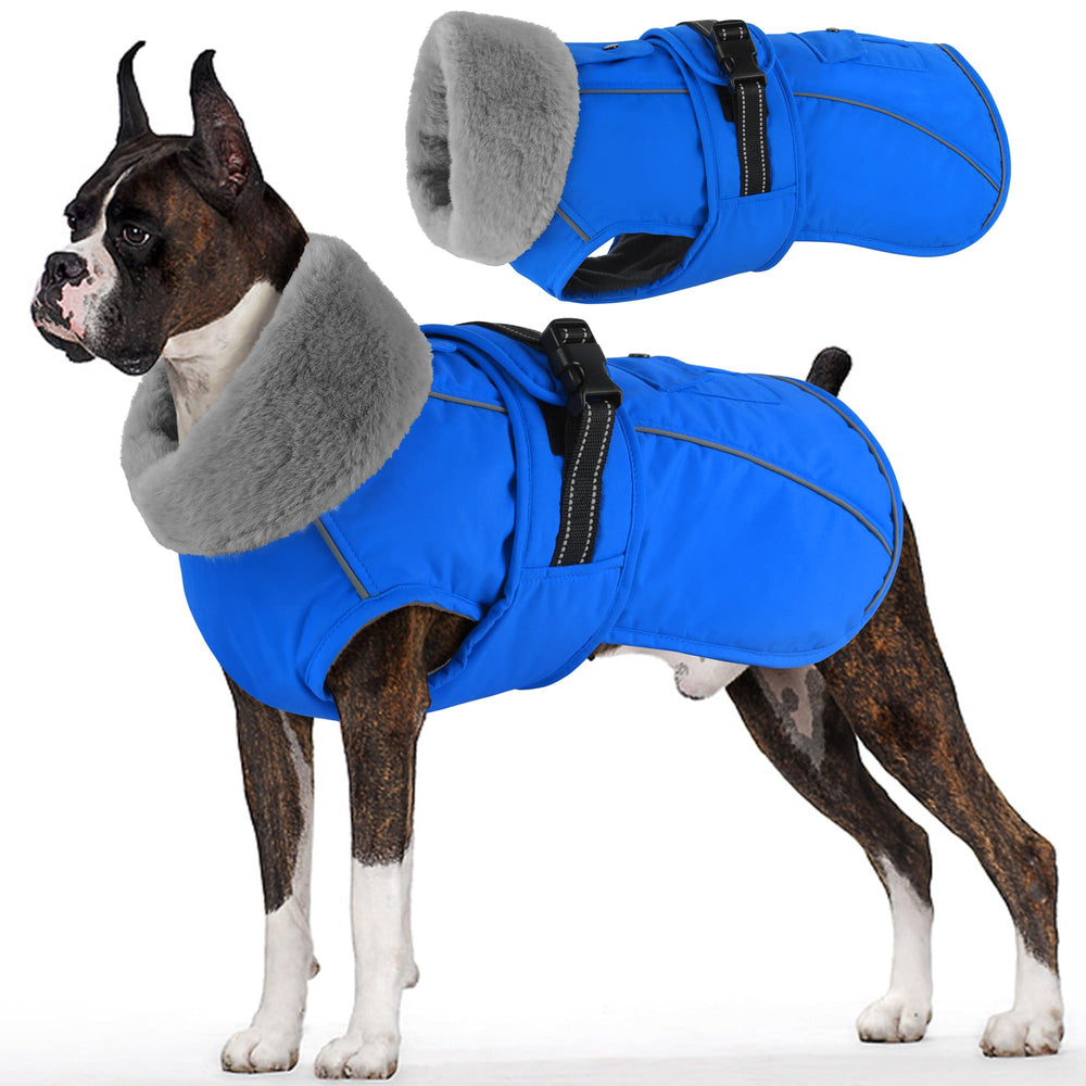 Dogcheer dog coat back pocket detail for hands-free essentials on walks.