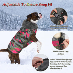 Dogcheer warm dog coat with reflective strips back highlights night visibility during walks.