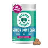 Doggie Dailies advanced senior hip joint chews bottle supporting aging dogs' mobility