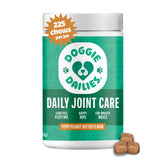 Doggie Dailies bottle with peanut butter chews supports senior dog mobility