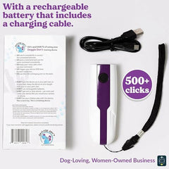 Doggie Don't training tool closeup highlights audible sound for behavior interruption.