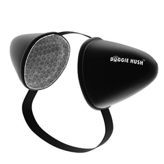 Doggie Hush original design headphones on a dog for calmer outings