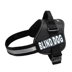 Doggie Stylz Blind Dog Harness front view demonstrates no-pull design for indoor navigation.