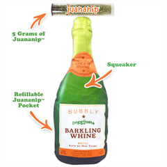 Doggijuana catnip bottle showcases organic formula for dog-safe scent enrichment