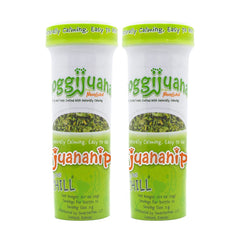 Doggijuana Juananip refill bottle 2-pack for calming moments during travel.