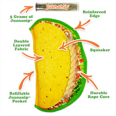 Doggijuana Tuffer Chewer Toy pocket detail showing pinch-ready fragrance