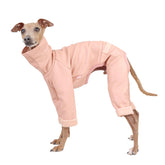 Doggystar Italian Greyhound coat front view shows stretchy fabric for easy on/off
