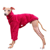 Doggystar Italian Greyhound sweater in burgundy provides cozy warmth for chilly walks.