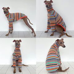 Doggystar polar fleece sweater turtleneck back view shows long back length.