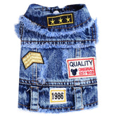 DOGGYZSTYLE Cool Dog Jean Jacket front view with timeless denim look for easy everyday wear