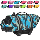 Doglay life jacket front view with bright colors for visibility during swimming