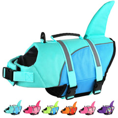 Doglay Shark Dog Jacket front-view buoyant vest for swimming.