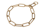 Dogline Herm Sprenger Curogan long-link fur saver collar closeup highlights hair-friendly design for training.