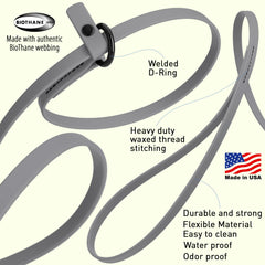 Dogline slip leash rolled flat for travel shows compact, easy-to-store design